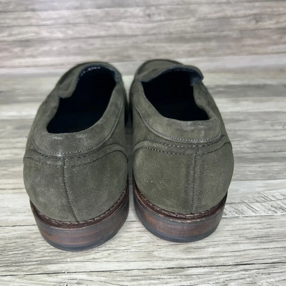 Allen Edmonds Mercer Street Penny Loafers Olive Suede USA Mens Size 10.5 3E